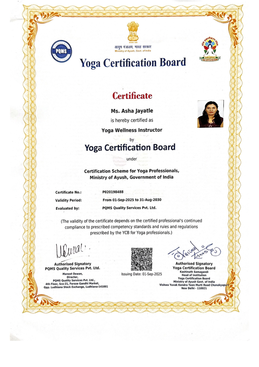 Yoga Wellness Instructor Certificate - Ministry of Ayush
