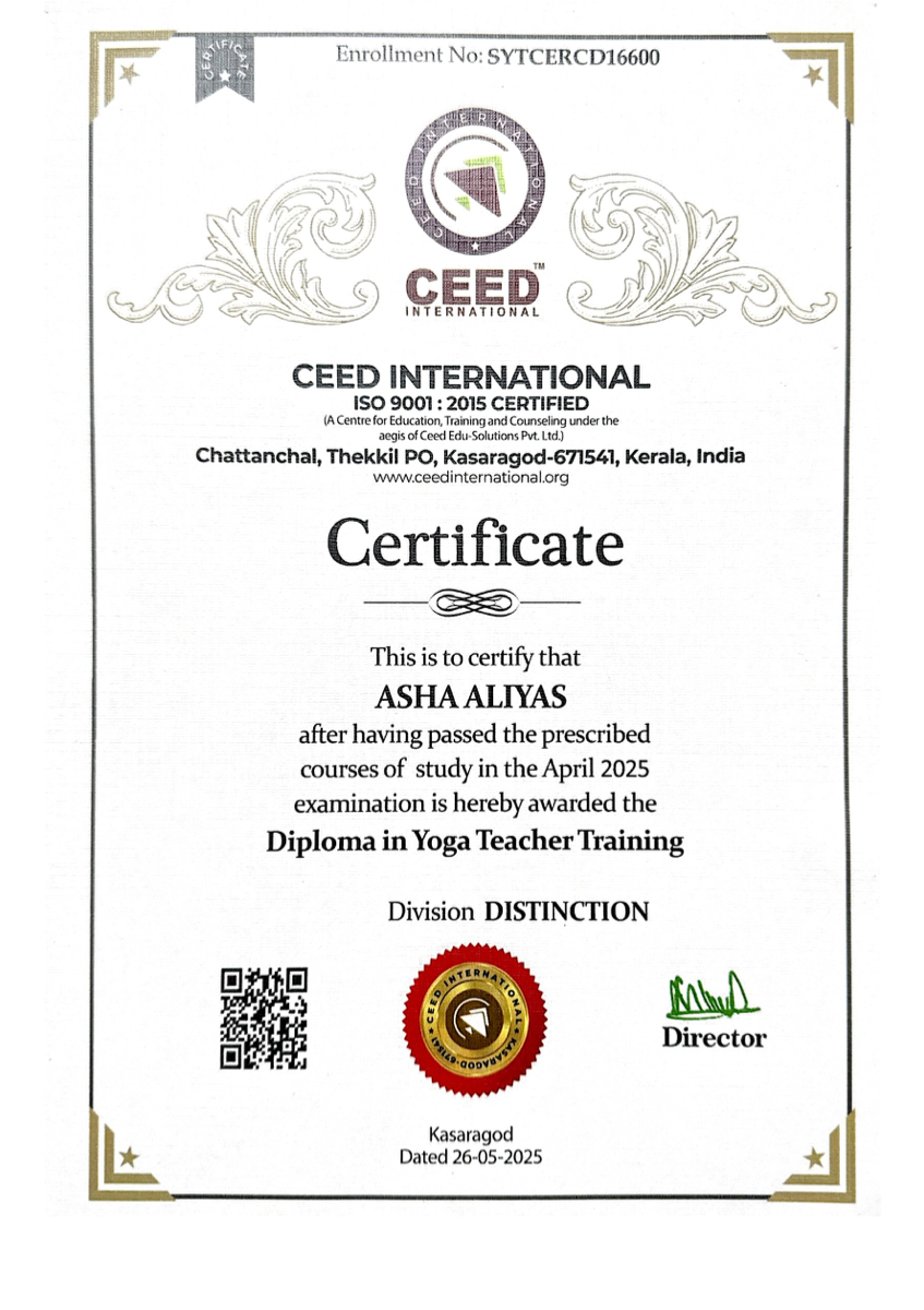 Diploma in Yoga Teacher Training - CEED International