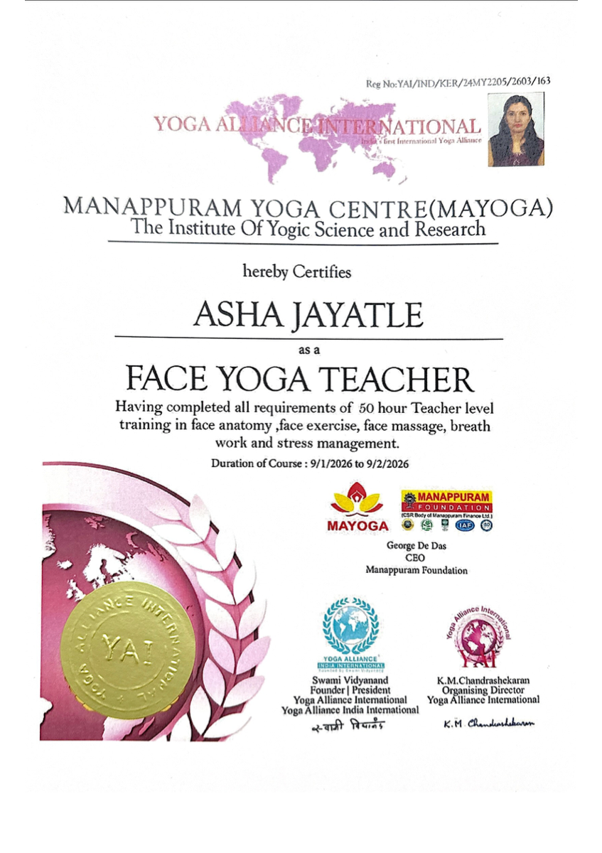 Face Yoga Teacher Certificate - Yoga Alliance International
